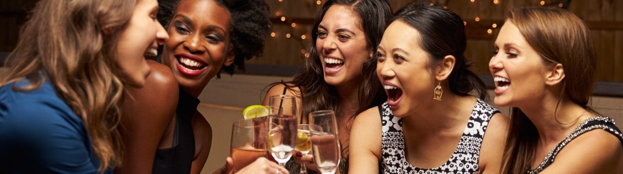 A group of women out having drinks.